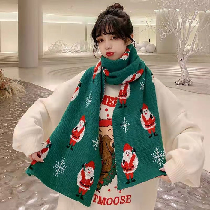 Wholesale Scarf Wool Knitting Christmas Thick Winter Warm JDC-SF-Yuxin002