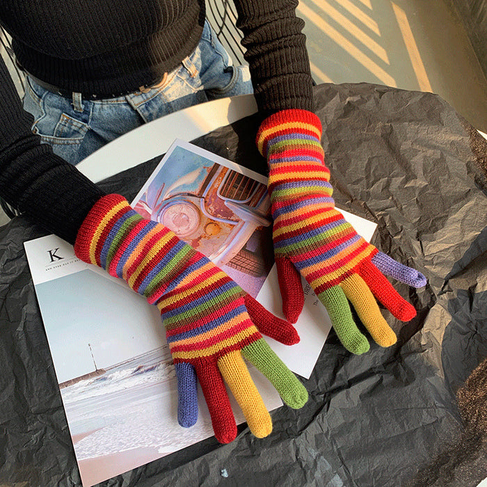 Wholesale Gloves Knitted Rainbow Split Finger JDC-GS-YuNuo007