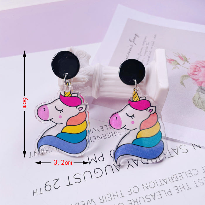 Wholesale acrylic fun graffiti transparent acrylic flower earrings MOQ≥2 JDC-ES-jiayi007
