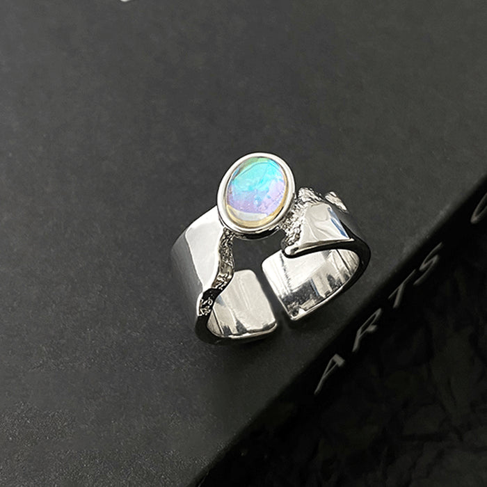 Wholesale Ring Silver Plated Moonstone JDC-RS-WeiM001