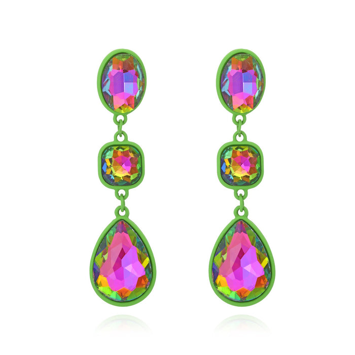 Wholesale Colored Diamond Crystal Alloy Earrings JDC-ES-ManY034