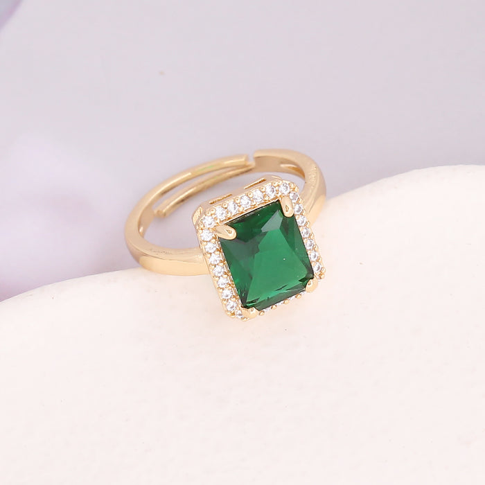 Wholesale Necklaces Zircon Square Emerald Copper Earrings JDC-NE-PREMBINM005