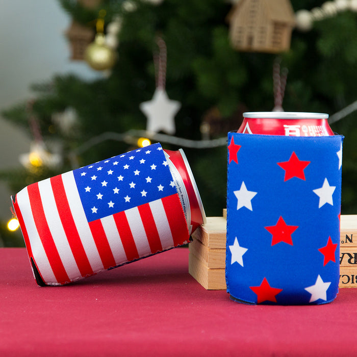 Wholesale 4th of July Independence Day Decorative Can Elastic Diving Cloth Cup Holder JDC-CH-YHang001