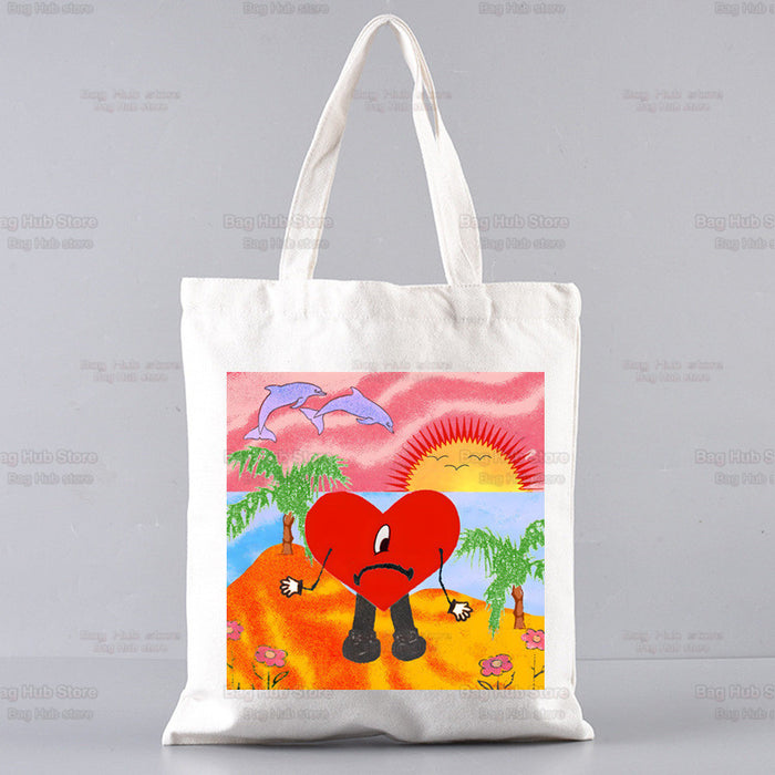 Wholesale Handbag Canvas Cute Cartoon Printing Shopping Bag (F) JDC-HB-Aike001