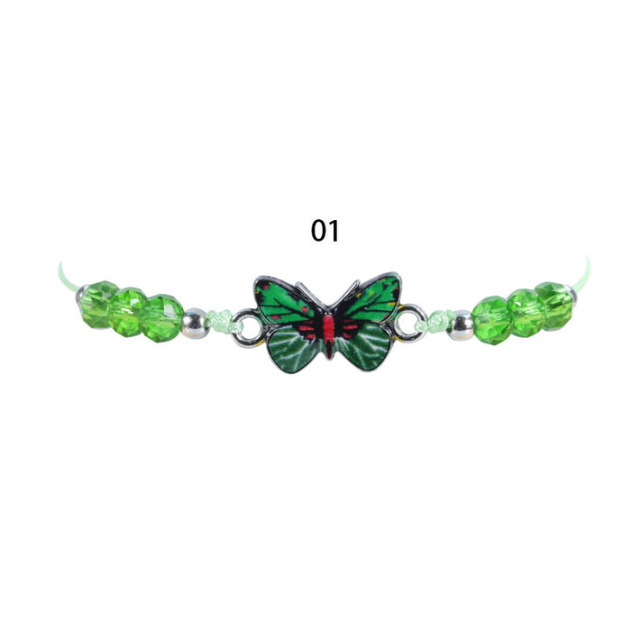 Wholesale Crystal Beaded Colorful Butterfly Bracelet JDC-BT-Yiye023