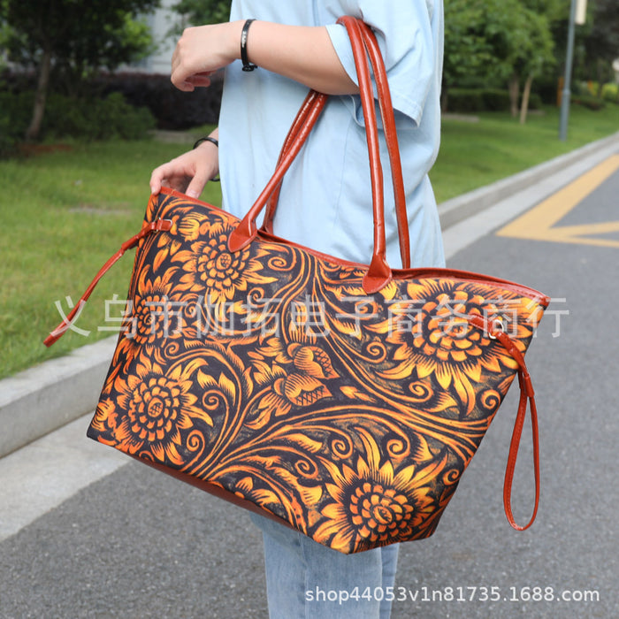 Wholesale Handbag PU Sun Pattern Large Capacity Tote Bag JDC-HB-Jiat001