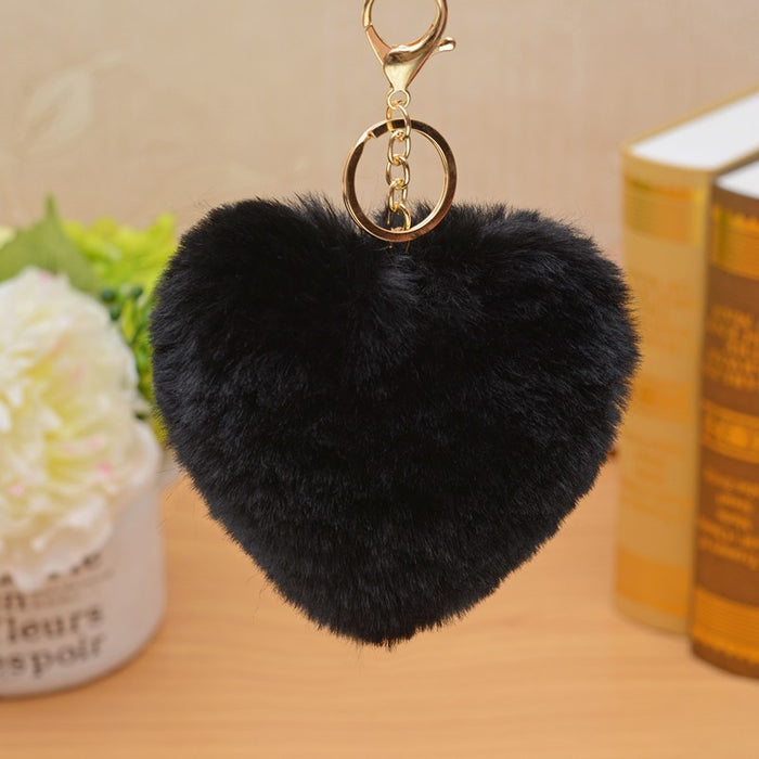 Wholesale Heart Shape Plush Pom Keychain JDC-KC-YanG011