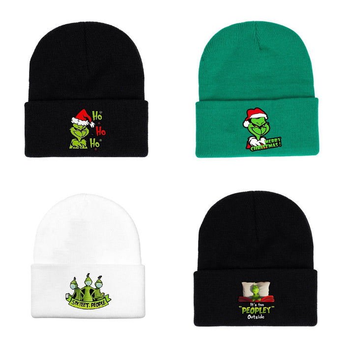 Wholesale Hat Acrylic Christmas Cartoon Printed Ear Protection Windproof Sweater Hat JDC-FH-WDM004