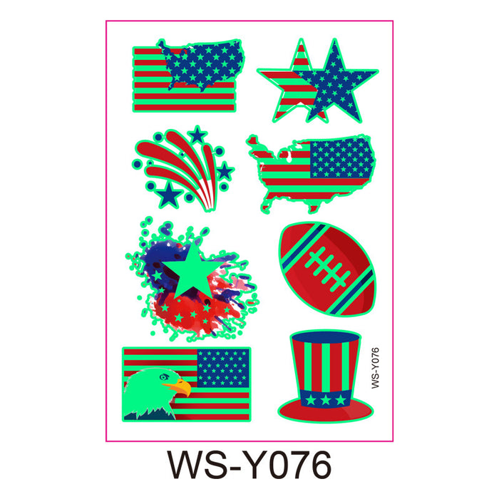 Wholesale 4th of July Luminous Independence Day Tattoo Stickers JDC-ST-XLM001