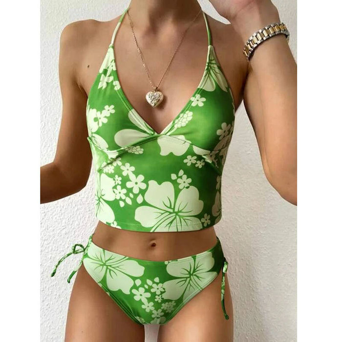 Wholesale Swimsuit Sexy Printed High Waist TANKINI Split Swimwear MOQ≥2 JDC-SW-Yongle001