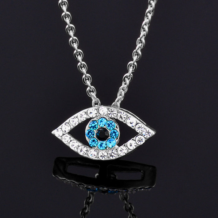Wholesale Necklaces Alloy Rhinestone Blue Eyes Devil's Eye MOQ≥2 JDC-NE-KeM001