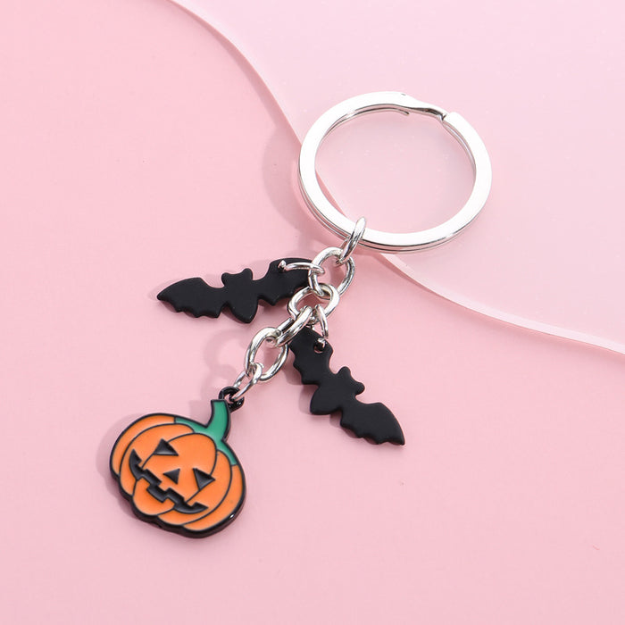 Wholesale Keychain Metal Halloween Pumpkin Bat JDC-KC-XiangH018