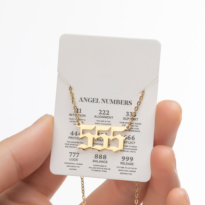 Wholesale Necklaces Stainless Steel Angel Lucky Numbers JDC-NE-SS026