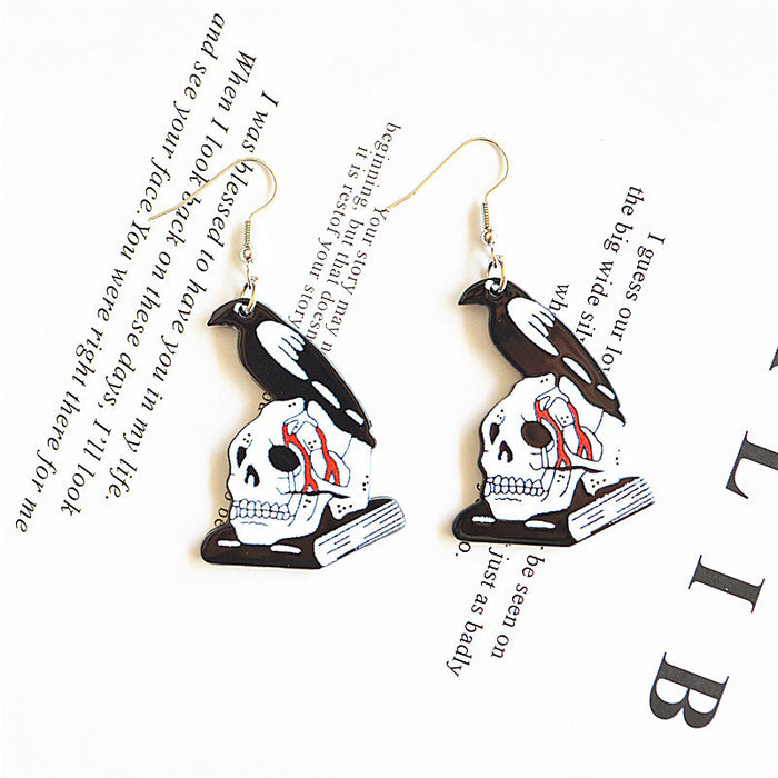 Wholesale Earrings Acrylic Halloween Skull JDC-ES-Xienuo026