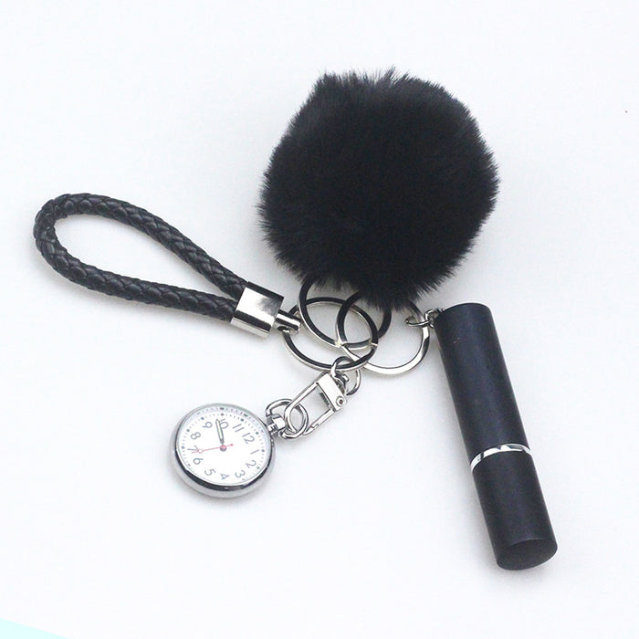 Wholesale Hairball Perfume Bottle Pocket Watch Set PU Leather Keychain MOQ≥2 JDC-KC-ChaoH022