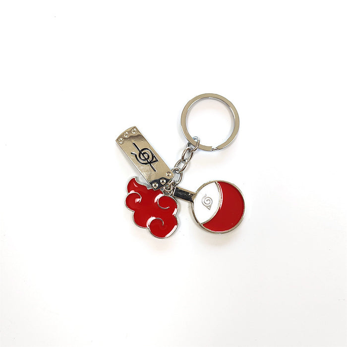 Wholesale Keychains For Backpacks Keychain Xiao Tissue Red Cloud Pendant Konoha Logo Alloy Pendant (M) MOQ≥2 JDC-KC-ZhenL001