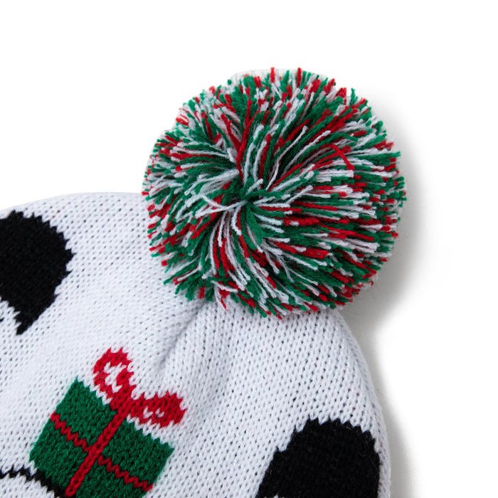 Wholesale Hat Acrylic Christmas Child Flanging Car Gift Knitted Sweater Hat JDC-FH-LvZhe006