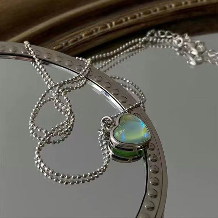 Wholesale necklace alloy love starry sky flash stone love changing MOQ≥2 JDC-NE-GSLD004