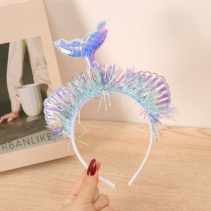 Wholesale Mermaid Headband Kids Party Hair Accessories Princess Fish MOQ≥3 JDC-HD-Hanshie004