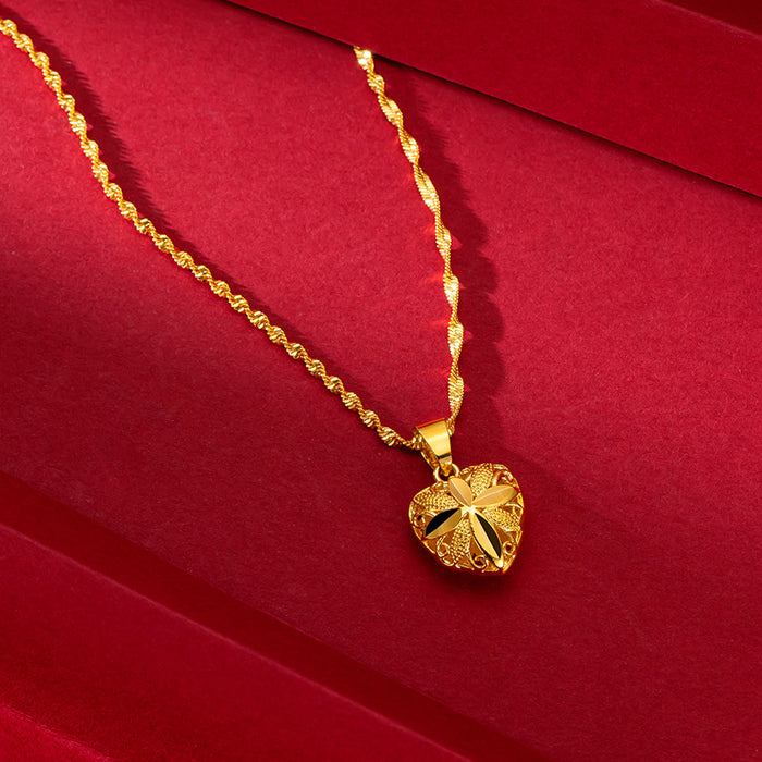 Wholesale Necklace Brass Gold Plated Heart MOQ≥2 JDC-NE-NiYou001