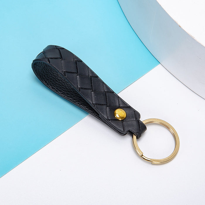 Wholesale Keychains PU Leather Car Simple Solid Color Woven JDC-KC-XingR009
