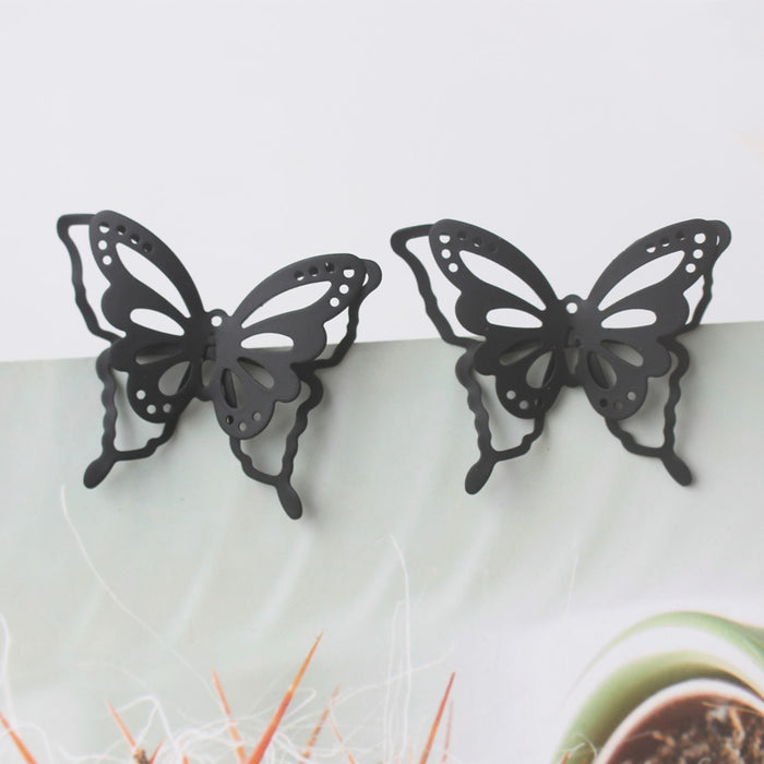 Wholesale Earring Alloy Hollow Butterfly MOQ≥2 JDC-ES-GYUE003