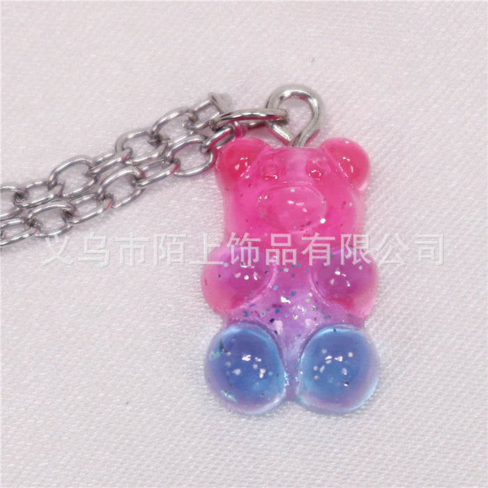 Wholesale Necklace Resin Jelly Color Gummy Bear Necklace JDC-NE-MoS002