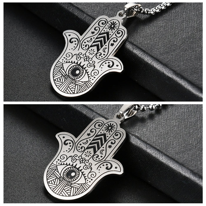 Wholesale Necklace Stainless Steel Hand of Fatima Devil's Eye MOQ≥2 JDC-NE-XiM004