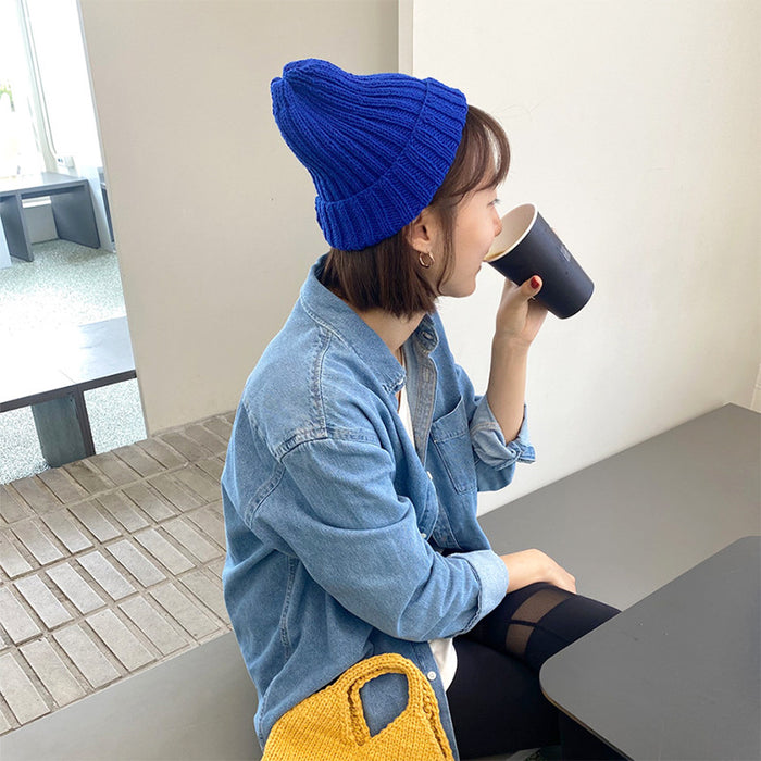 Wholesale Hat Acrylic Autumn/Winter Solid Color Warm Knitted Hat MOQ≥2 JDC-FH-Shenm003