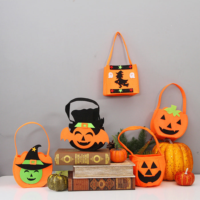 Wholesale Handbags Cloth Halloween Kids Pumpkin Tote Bag Candy Bag MOQ≥2 JDC-HB-Yimo001