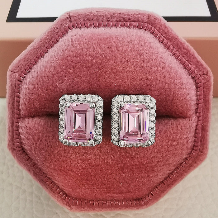 Wholesale pink Zircon Earrings JDC-ES-ery001