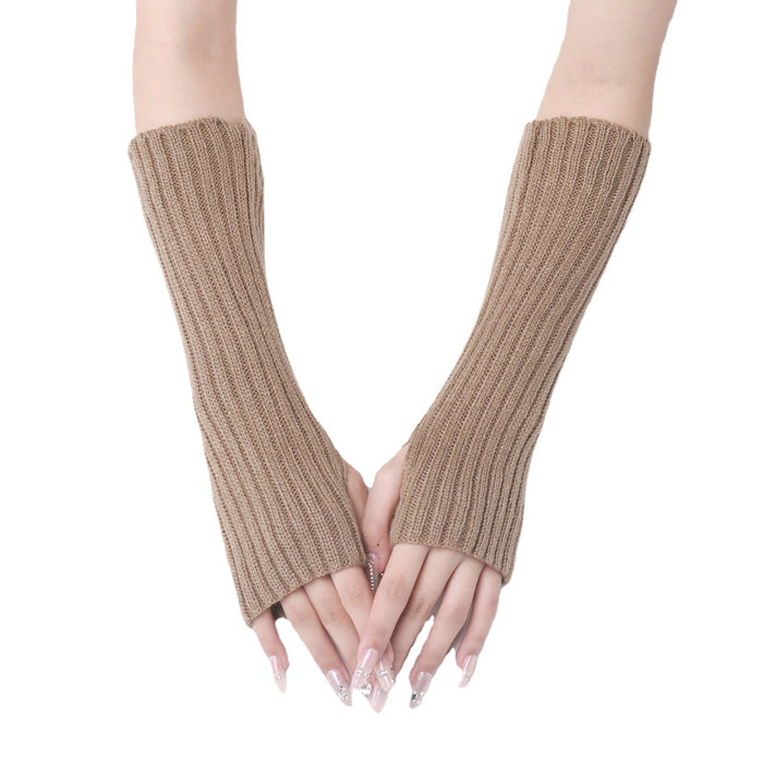 Wholesale Gloves Acrylic Long Fake Sleeves Knit Warm Half Finger Fingerless Arm Cover MOQ≥2 JDC-GS-HonH001