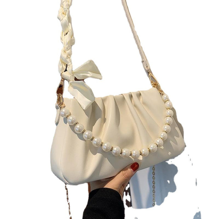 Wholesale Shoulder Bag PU Pearl Pleated Cloud Underarm Bag JDC-SD-Mingy001