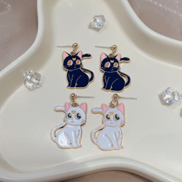 Wholesale Earrings Alloy Cute Kitten JDC-ES-aimei010