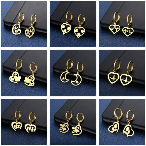 Jewelry WholesaleWholesale stainless steel 18K Gold Heart Earrings JDC-ES-Mingm029 Earrings 敏萌 %variant_option1% %variant_option2% %variant_option3%  Factory Price JoyasDeChina Joyas De China
