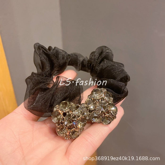 Wholesale Rhinestone Large Intestine Hair Tie Bow Head Rope JDC-HS-LiS011