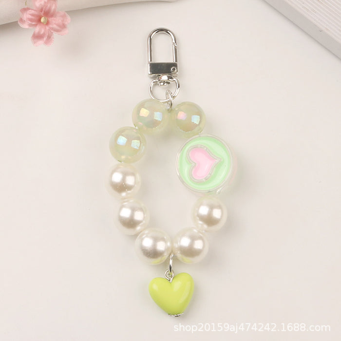 Wholesale Keychains Plastic Pearl Hearts JDC-KC-YiHan046