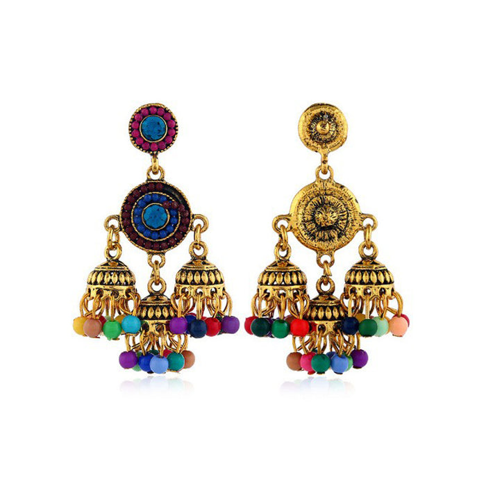 Wholesale Earrings Alloy Bohemian Bells Court MOQ≥2 JDC-ES-KaiQ041