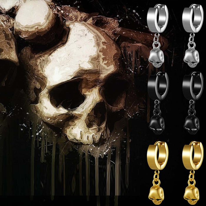 Wholesale Earrings Metal Stainless Steel Skull Earrings MOQ≥2 JDC-ES-JiM004