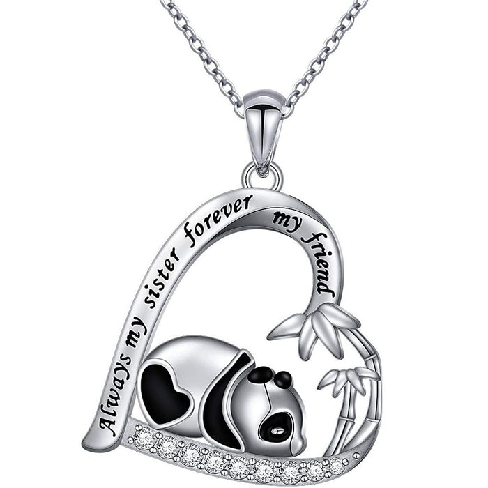 Wholesale Necklaces Alloy Rhinestone Heart Panda MOQ≥2 JDC-NE-ChengX004