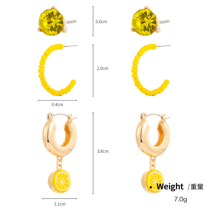 Wholesale Yellow Soft Ceramic Beads Earrings JDC-ES-kenj002
