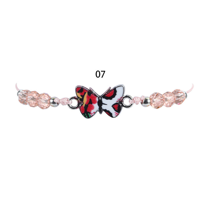 Wholesale Crystal Beaded Colorful Butterfly Bracelet JDC-BT-Yiye024