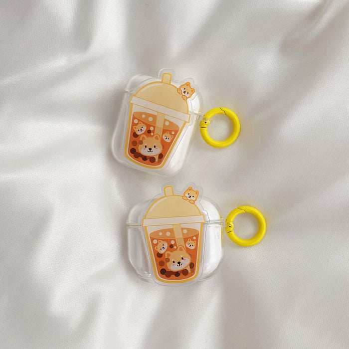 Shell de auriculares al por mayor tpu linda taza de té de leche transparente MOQ≥2 JDC-EPC-Yaosh004