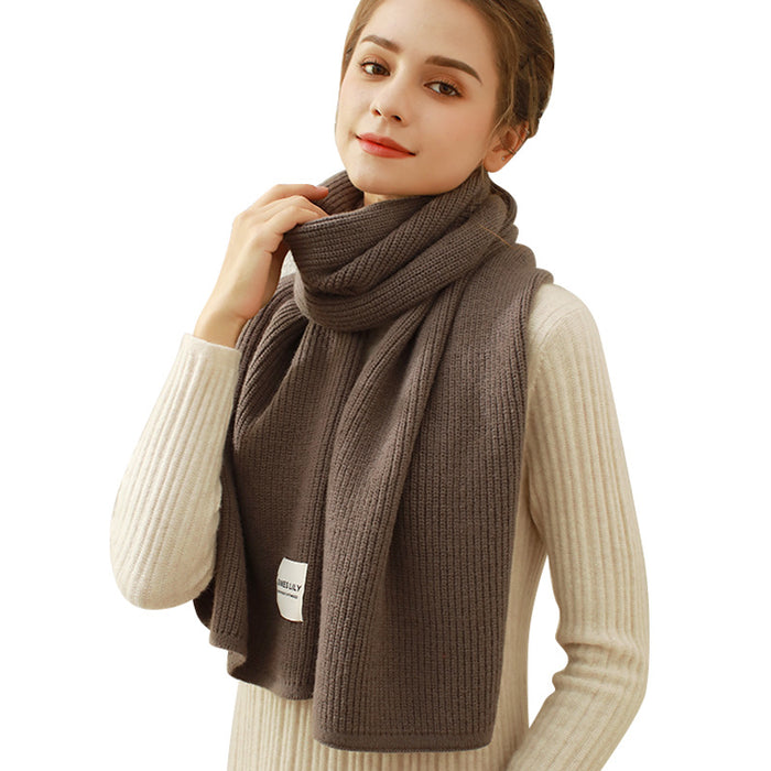 Wholesale Scarf Arctic Fleece Solid Color Rib Knit Scarf MOQ≥2 JDC-SF-Shenm003