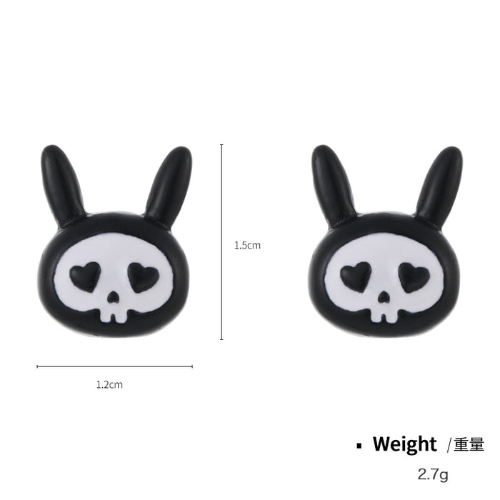 Wholesale Earrings Alloy Enamel Halloween Black White JDC-ES-KenJ010