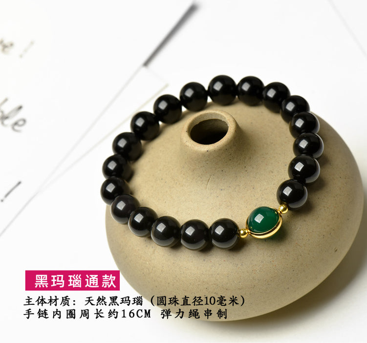 Wholesale Bracelet Crystal Natural Obsidian Dzi Beads JDC-BT-ZhandDP007