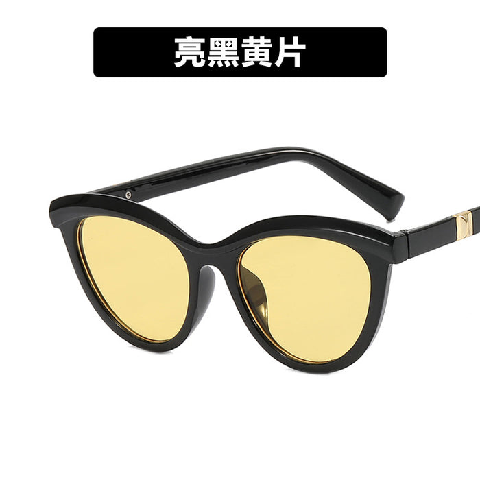 Wholesale cat eye sunglasses eyebrow retro personality concave shape JDC-SG-KD168