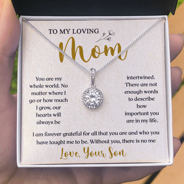 Wholesale Necklaces Alloy Zircon To My Loving Mom Eternal Hope MOQ≥2 JDC-NE-TaiX002