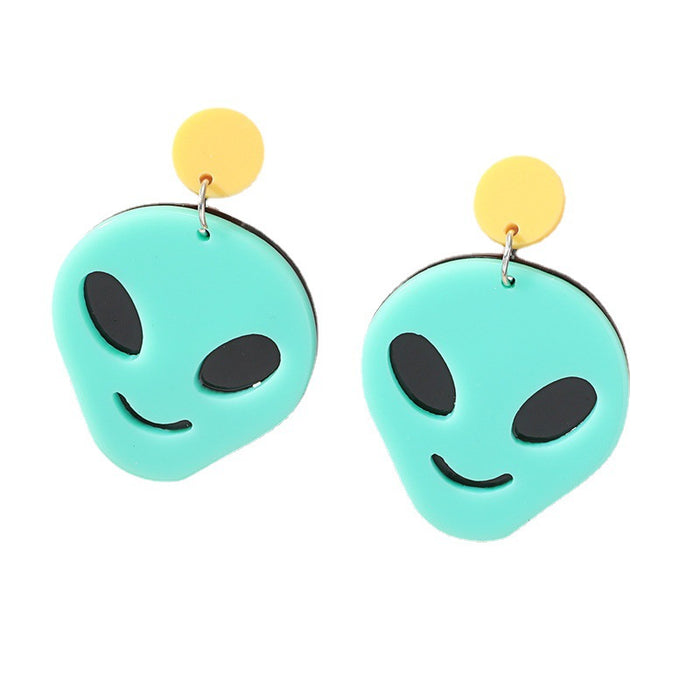 Wholesale Acrylic Cartoon Alien Earrings MOQ≥2 JDC-ES-ganl028