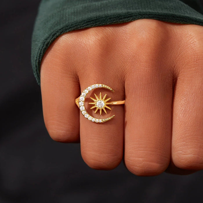 Wholesale Sun Moon Copper Ring JDC-RS-ErY004